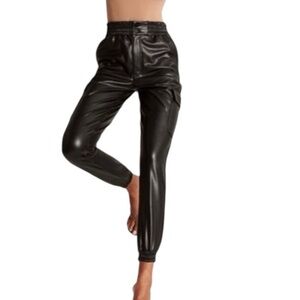Abercrombie & Fitch Vegan Leather Cargo Joggers- Size Small